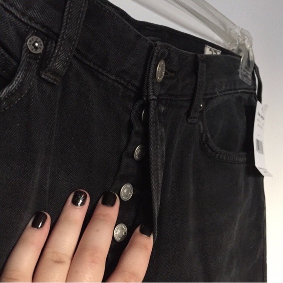 Free People Distressed Black High Waisted Cutout - Picture 6 of 8